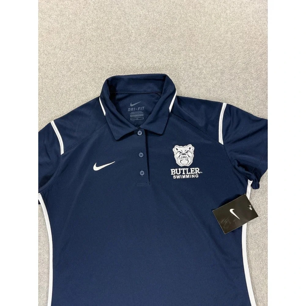NWT Butler Bulldogs Nike Stitched Team Swimming Polo Shirt (Women's Medium)
